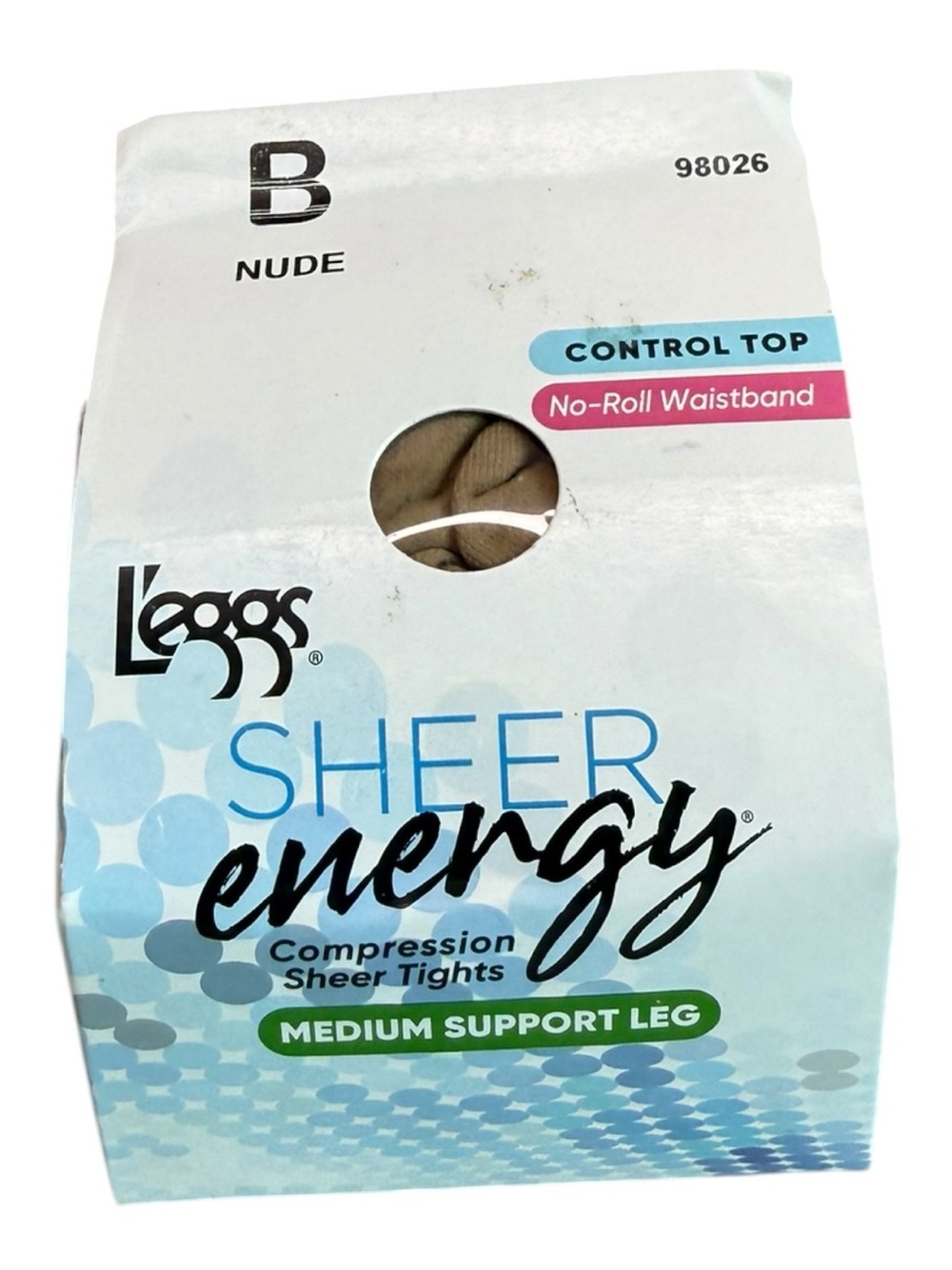 L'eggs Sheer Energy Medium Support Control Top Compression Tights Nude B 98026